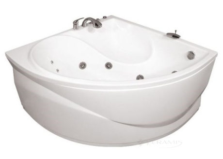 Акриловая гидромассажная ванна Синди, 1250 x 1250 мм + каркас + панель + сифон