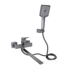 змішувач для ванни Qtap Presto з довгим поворотним виливом, з душовим гарнітуром (QTPRE2601GRP45583)