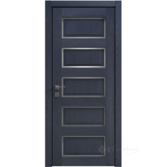 дверное полотно Rodos Style 5 600 мм, полустекло, сосна браш cobalt