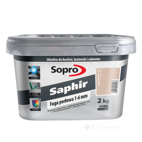 Затирка Sopro Saphir Fuga 34 бежевий багама 2 кг (9518/2 N)