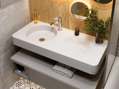 умывальник Miraggio Loop 99,7x44,8x11,7 белый глянец, подвесной, литой мрамор (8813930)