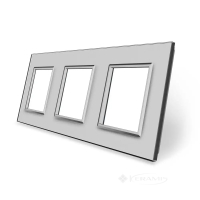 рамка Livolo 3 пост., серый стекло (VL-P7E/E/E-6I)